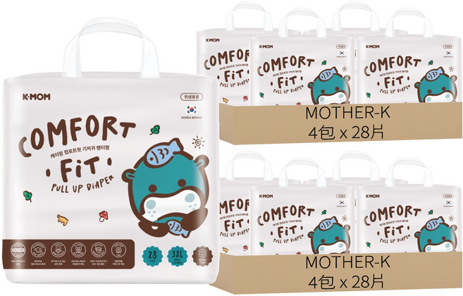 MOTHER-K COMFORT FIT 雲柔鎖水褲型玩睡褲 18kg, 224個, 超大號以上 (3XL)