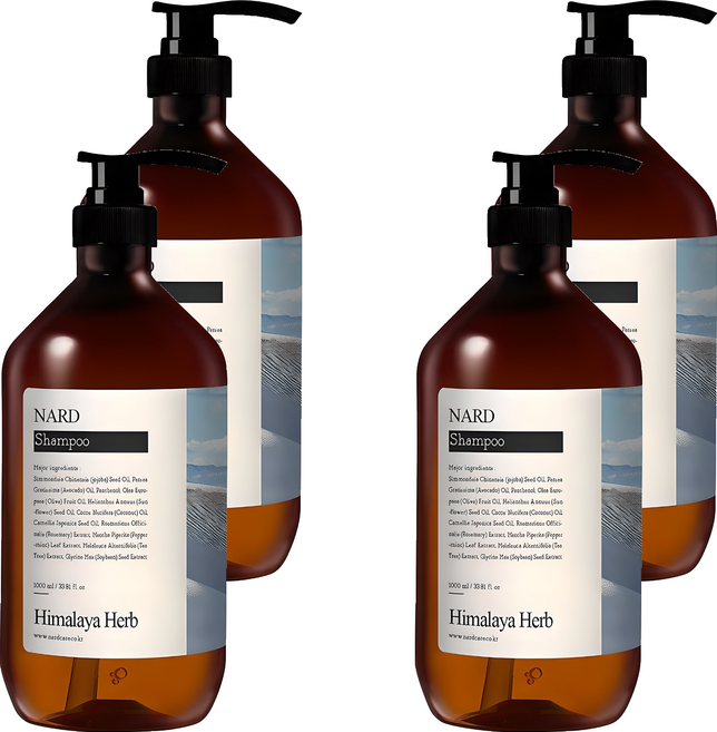 나드 리프레쉬 퍼퓸드 샴푸 화이트머스크향, 1L, 4개