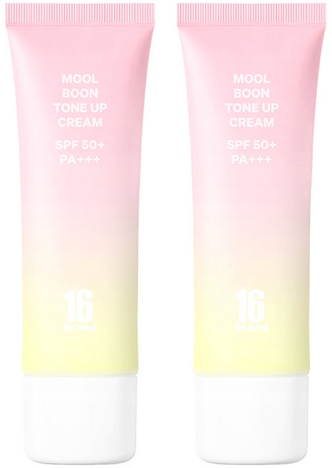 16브랜드 물분 톤업 크림 SPF50+ PA+++ 50ml, 라이트피치, 2개