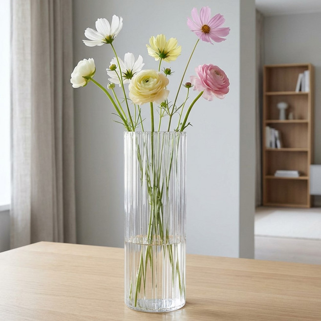 엔도브 안깨지는 꽃 화병, 투명