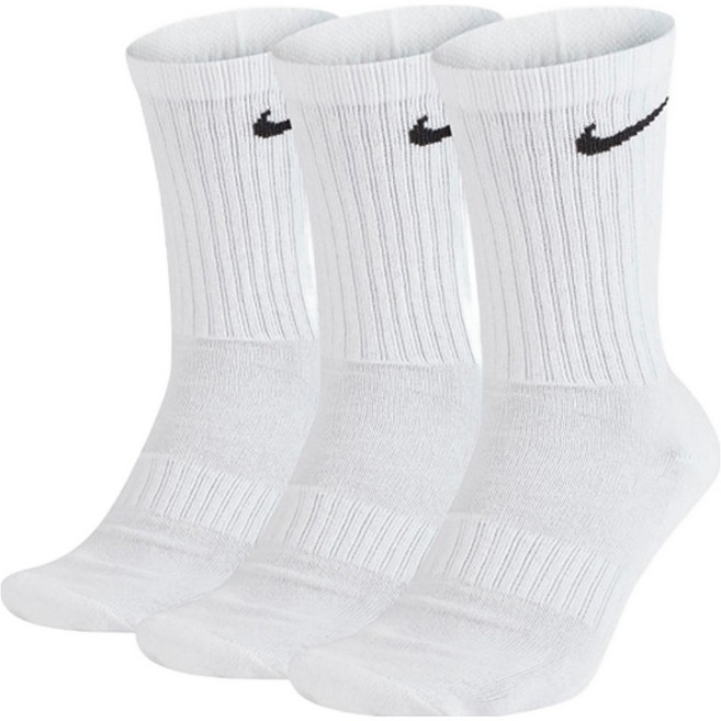 NIKE 耐吉 Everyday Swoosh 長筒襪 3雙 SX7664-100 + Welldone 襪子組