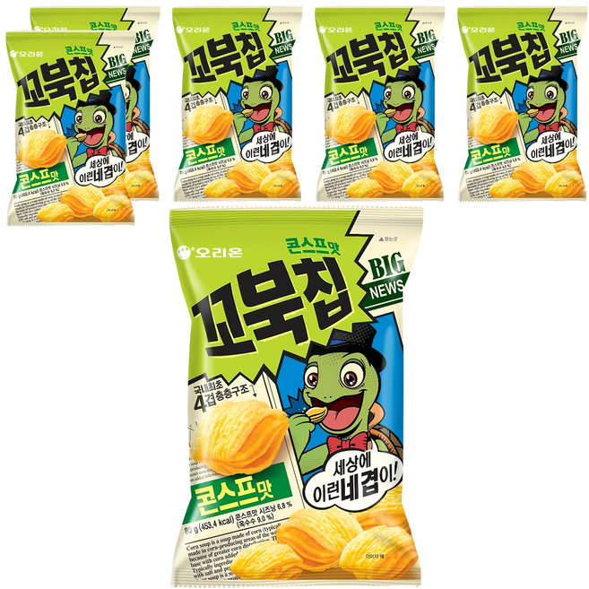 ORION 好麗友 烏龜玉米脆片 玉米濃湯口味, 80g, 6包