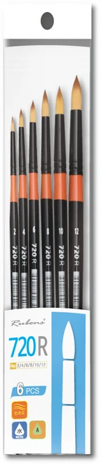 루벤스 720R 수채화붓 6종 세트, 혼합사이즈, 1세트 - 쿠팡