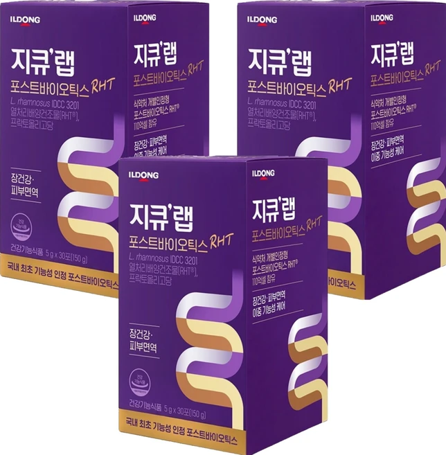 지큐랩 포스트바이오틱스 알에이치티 30p, 150g, 3박스 - 쿠팡
