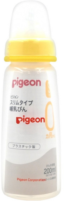 pigeon 貝親 耐熱塑膠奶瓶 0個月以上, 黃色, 200ml, 1個