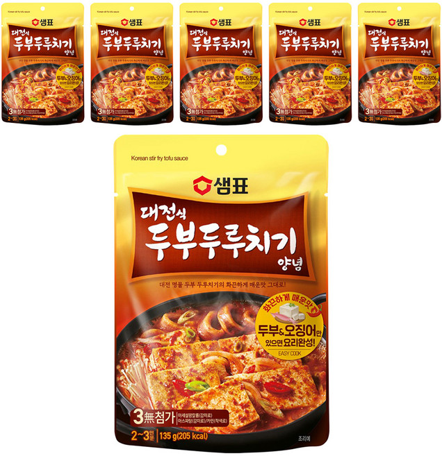 샘표 대전식 두부두루치기 양념, 6개, 135g