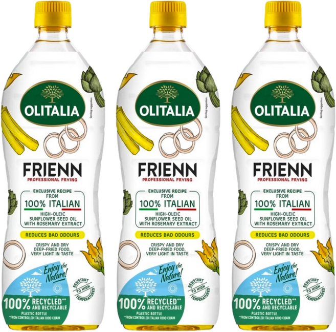 OLITALIA 奧利塔 高溫專用葵花油, 1L, 3瓶