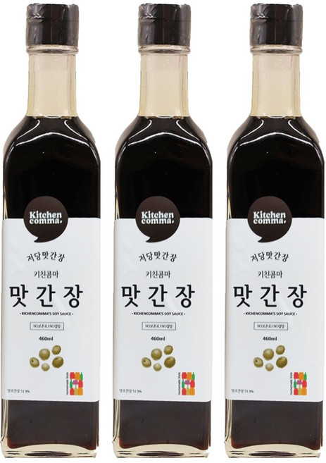 키친콤마 저당 맛간장, 460ml, 3개