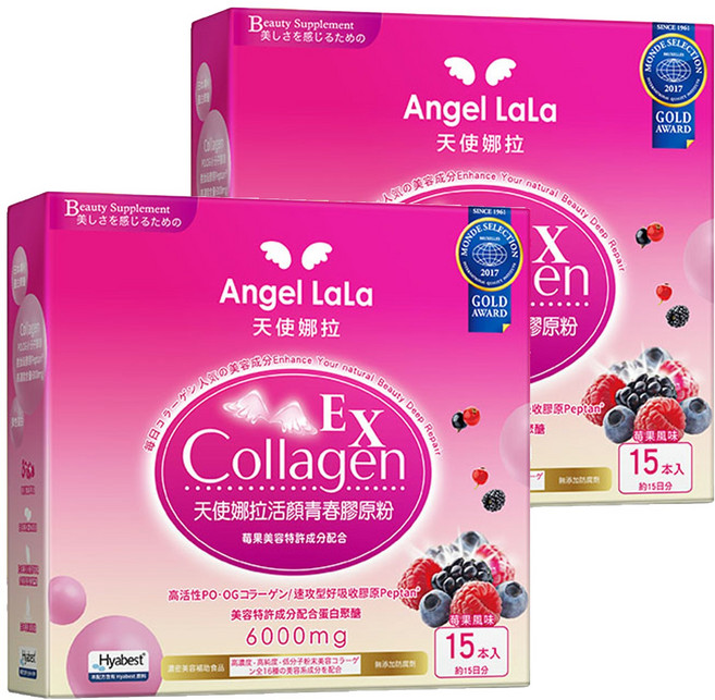 Angel LaLa 天使娜拉 活顏青春膠原粉 莓果風味 120g, 8g, 15包, 2盒