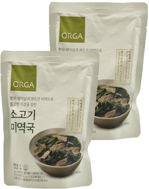올가홀푸드 소고기 미역국, 2개, 500g