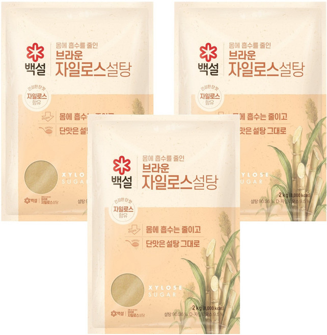 백설 자일로스 설탕, 2kg, 3개
