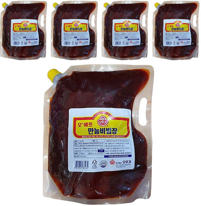 오뚜기 오쉐프 만능비빔장, 2kg, 5개