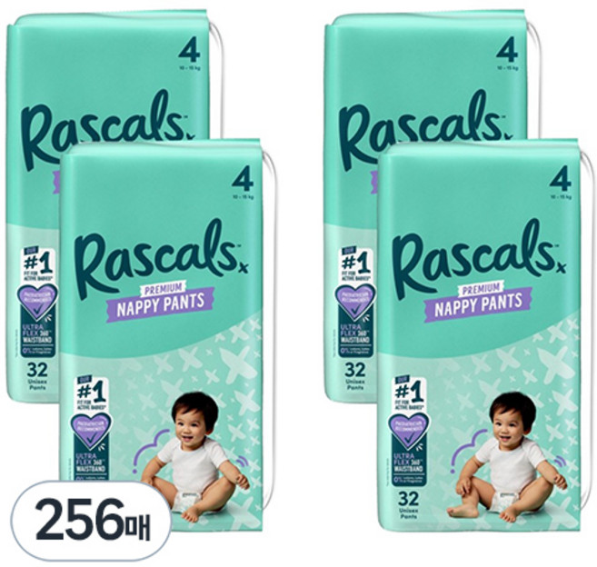 라스칼프렌즈 프리미엄 팬티형 기저귀, 4단계, 256매