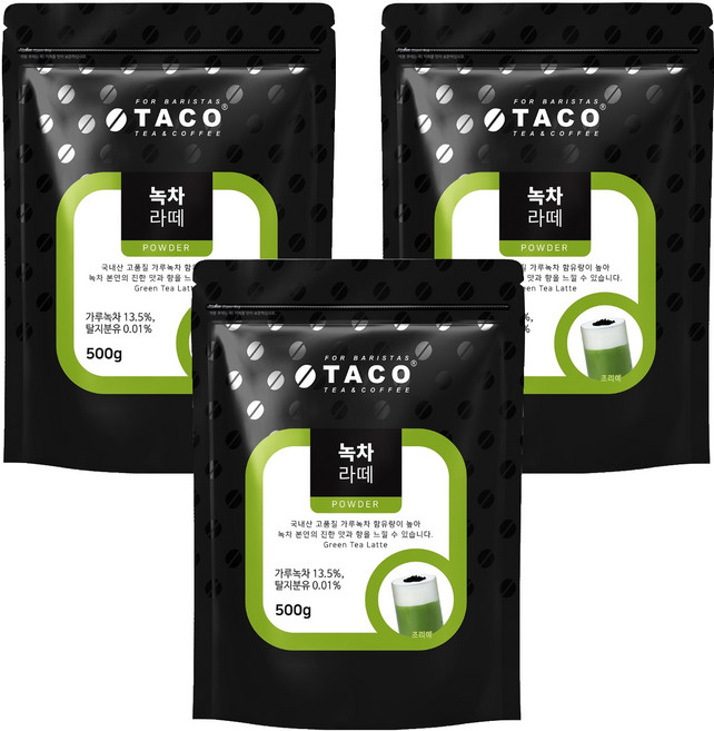 타코 녹차라떼 분말, 500g, 1개입, 3개