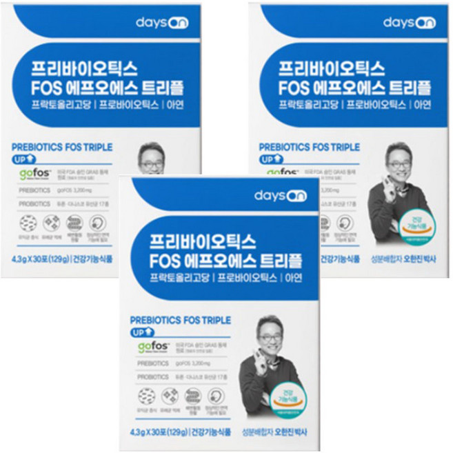 데이즈온 프리바이오틱스 에프오에스 트리플, 30포, 3개