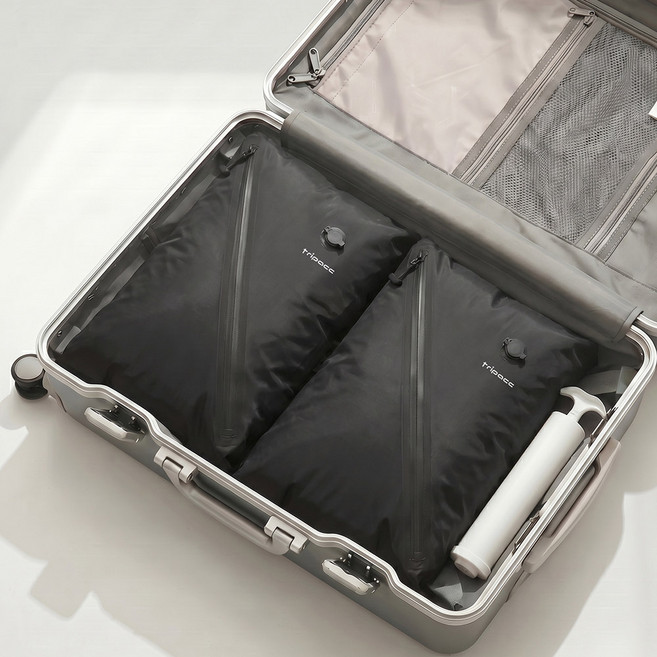 Tripacc 旅行用真正體積壓縮便攜式真空收納袋 2入 附專用抽氣泵