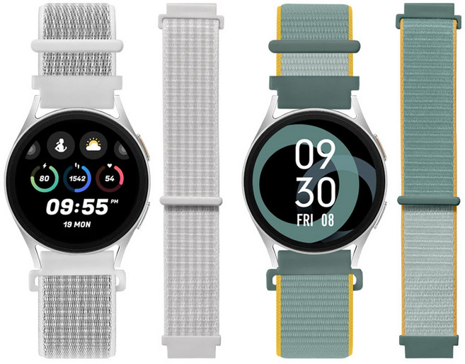 리아몬트 갤럭시워치 나일론 스포츠루프 밴드 스트랩 2개 세트, 1세트, 써밋화이트, 선샤인