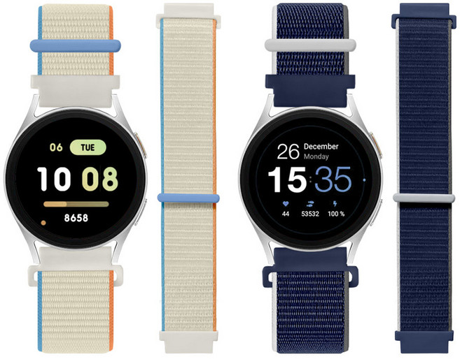 리아몬트 갤럭시워치 나일론 스포츠루프 밴드 스트랩 2개 세트, 1세트, 어비스, 크림