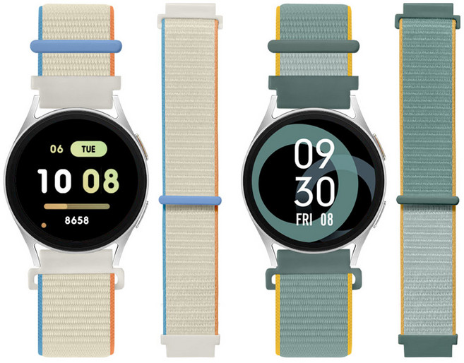 LIAMONT Galaxy Watch 尼龍運動錶環錶帶 2入組, 1套, 陽光黃, 奶油白