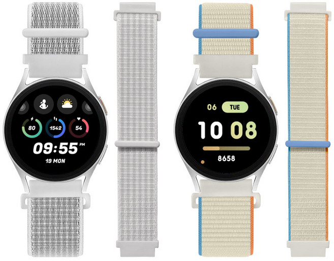 리아몬트 갤럭시워치 나일론 스포츠루프 밴드 스트랩 2개 세트, 1세트, 크림, 써밋화이트