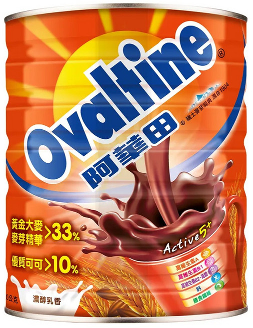 Ovaltine 阿華田 營養巧克力麥芽飲品, 800g, 1入, 1罐