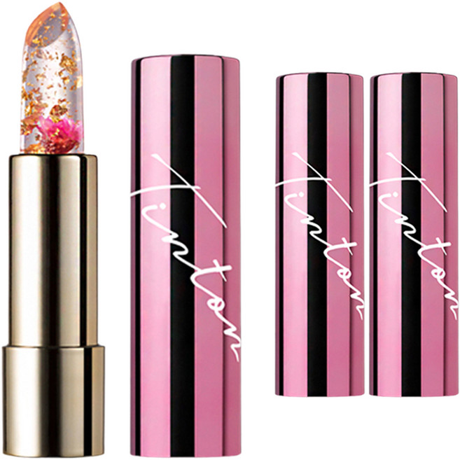 틴톤 꽃 립스틱, 3개, 쉘핑크