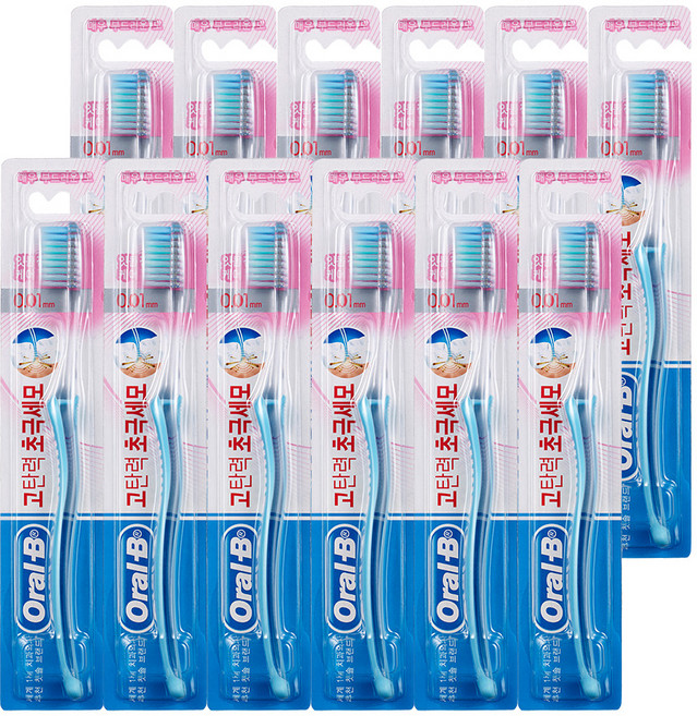 오랄비 고탄력 초미세모 잇몸전문케어 칫솔, 1세트, 12개