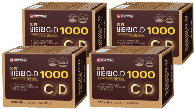 일양약품 일양비타민C앤D 1000, 100정, 4개