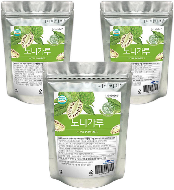 초원한방플러스 노니가루, 3개, 1kg