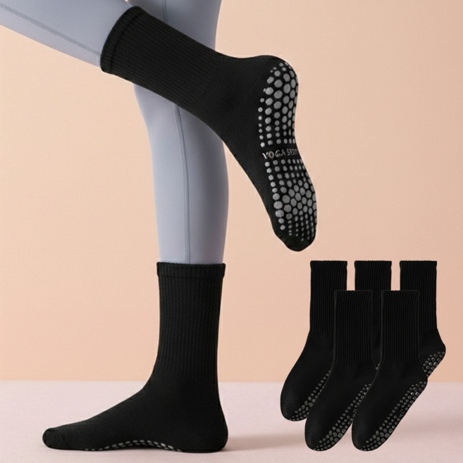 피넬 여성용 논슬립 필라테스 스포츠 양말 5켤레