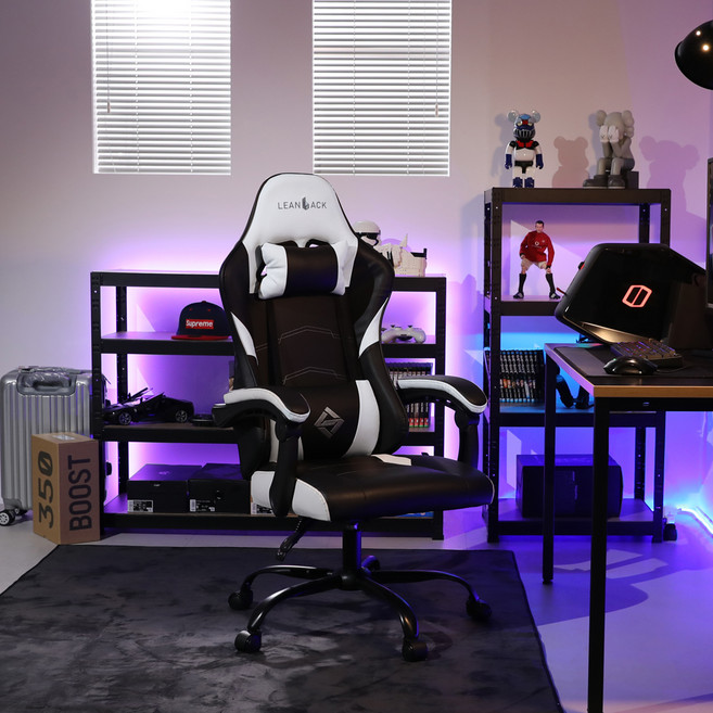 린백 프리미엄 게이밍 체어 LB48G, 화이트