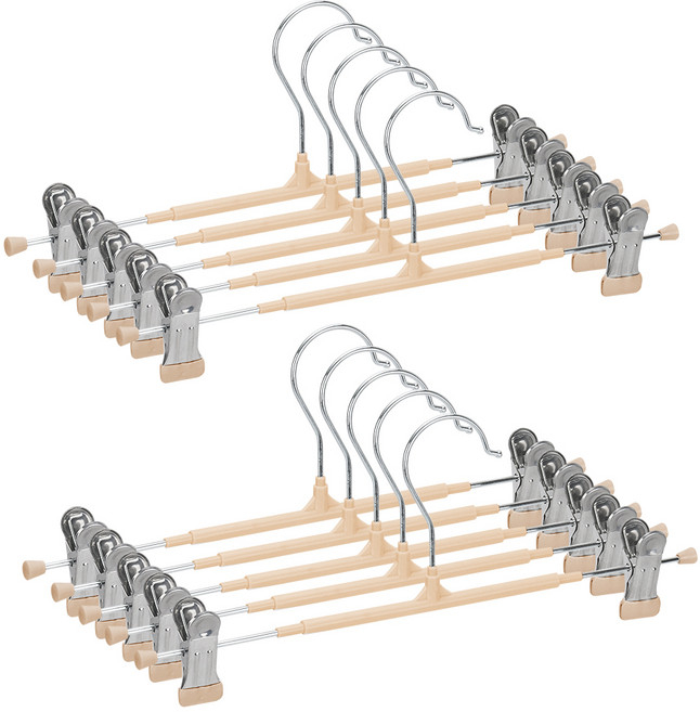 코멧 논슬립 회전형 치마바지걸이, 베이지, 10개