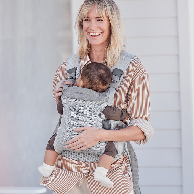 베이비뵨 캐리어 하모니 3D 메쉬 아기띠, 실버