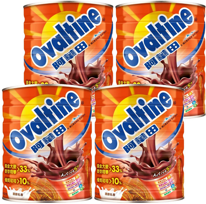 Ovaltine 阿華田 營養巧克力麥芽飲品, 800g, 1入, 4罐