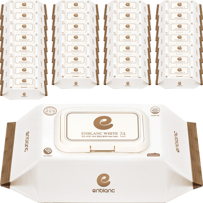 앙블랑 프리미엄 아기물티슈 화이트 캡형, 70g, 74매, 40세트