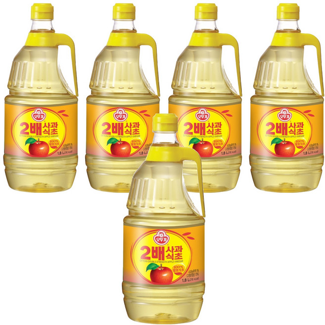 오뚜기 2배 사과식초, 1.8L, 5개