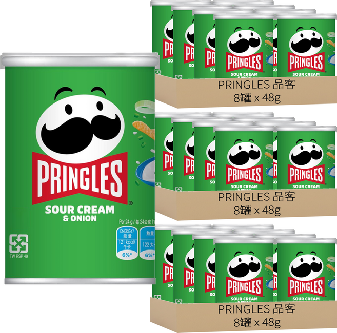 PRINGLES 品客 洋芋片 洋蔥口味, 48g, 24罐