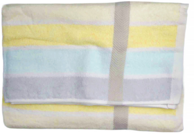 LIFE 來福牌 緞條彩條浴巾 69*137CM 350G 100%棉 台灣製, 紫色, 1條