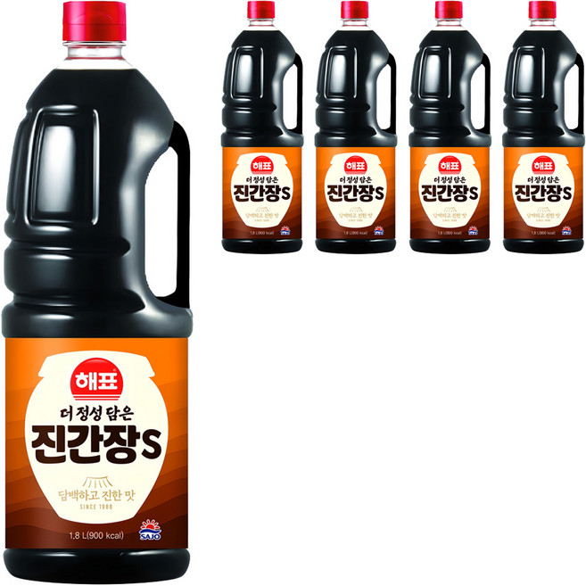 해표 진간장S, 1.8L, 5개