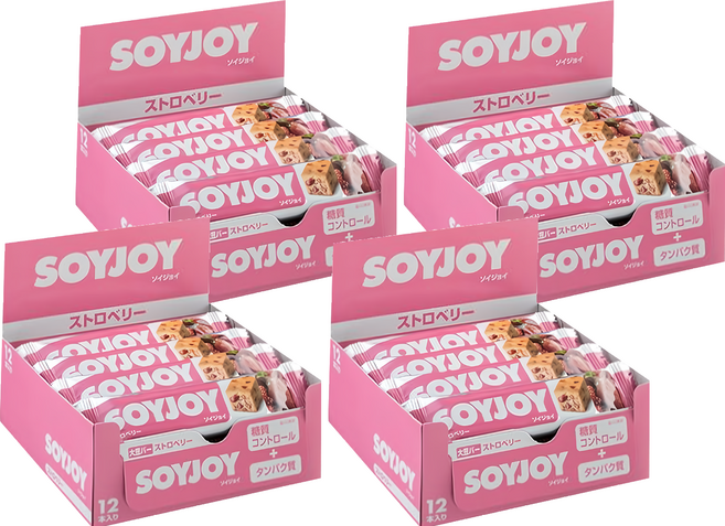 SOYJOY 大豆水果營養棒 草莓 12條, 360g, 4盒