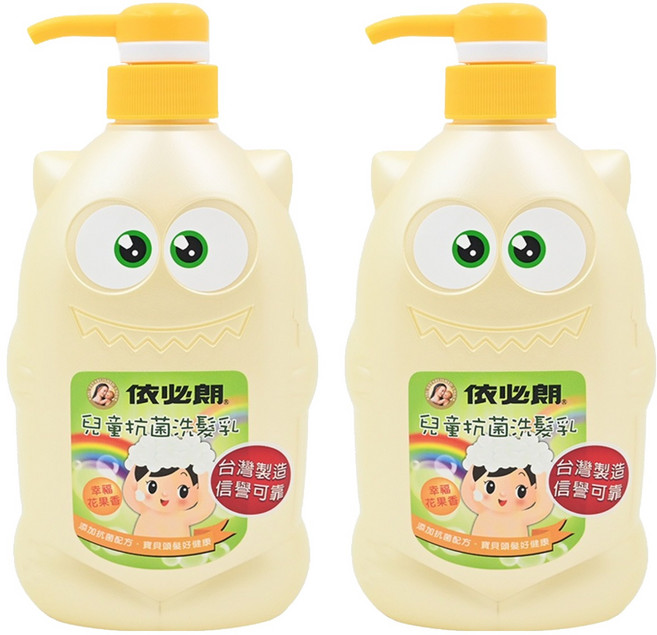 依必朗 兒童抗菌洗髮乳-幸福花果香 溫和洗淨 不易刺激, 700ml, 2瓶