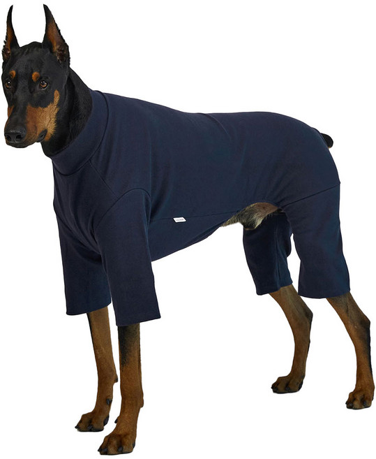 럭키페터 강아지 스탠다드 아이쥐옷 올인원 파자마, 네이비, 1개