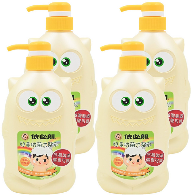 依必朗 兒童抗菌洗髮乳-幸福花果香 溫和洗淨 不易刺激, 700ml, 4瓶