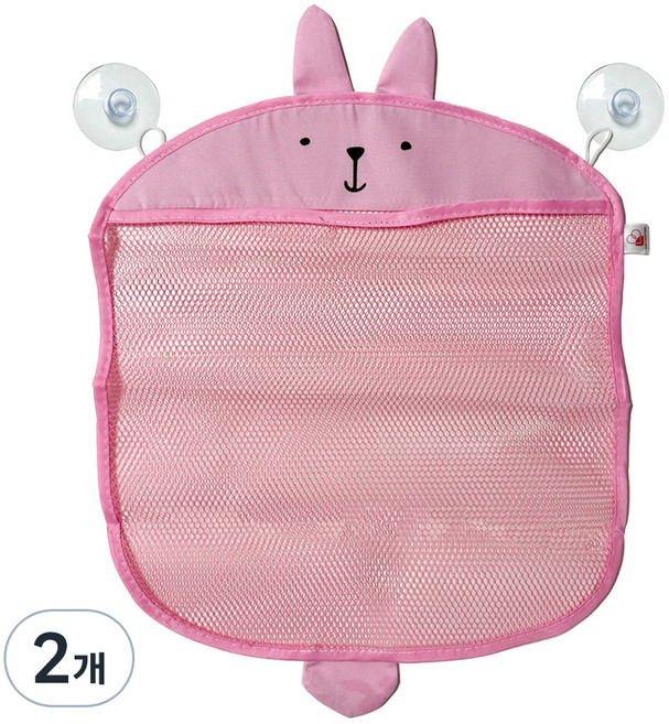 데일리해피비 흡착 욕실 그물망 정리함, 핑크, 2개