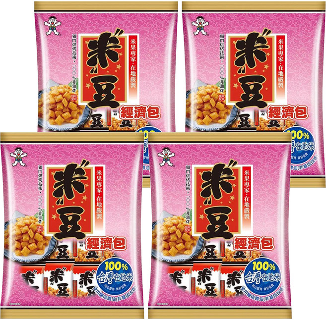 旺旺 米豆經濟包, 350g, 4袋