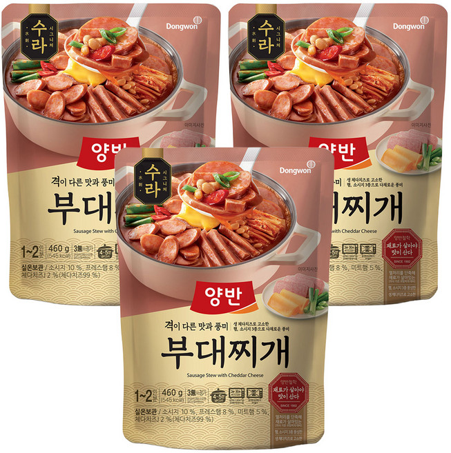 양반 수라 부대찌개, 460g, 3개