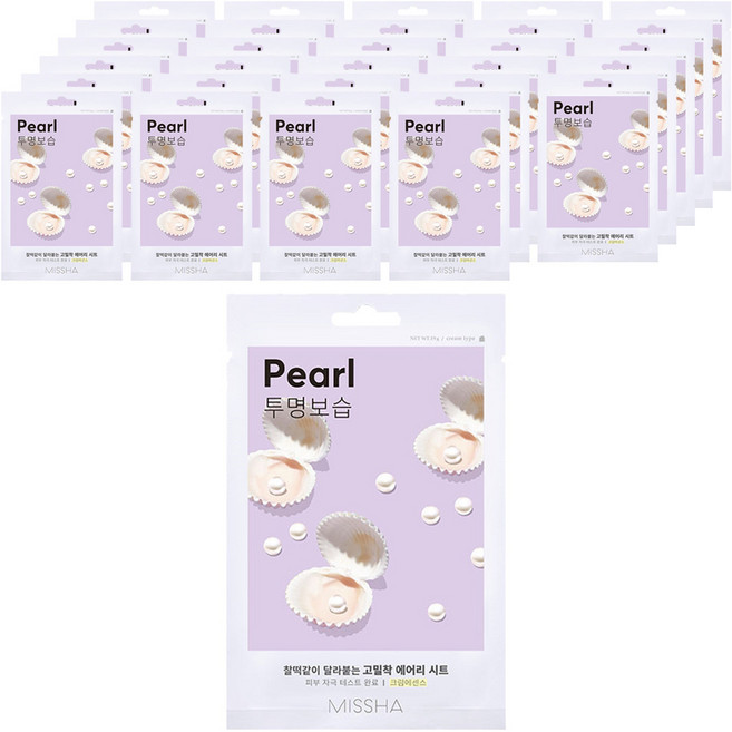 미샤 에어리 밀착 시트 마스크 진주, 1개입, 100개