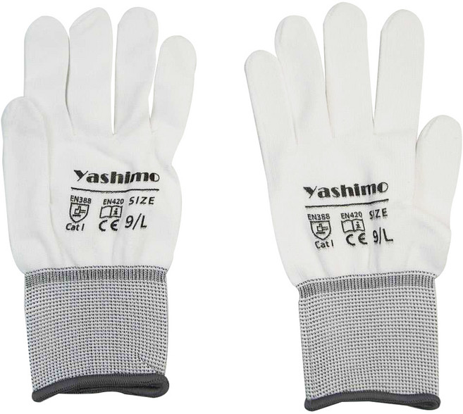 Yashimo 優護 彈性透氣工作手套 舒適不悶熱 高彈力手腕束口 無縫尼龍針織, 1雙