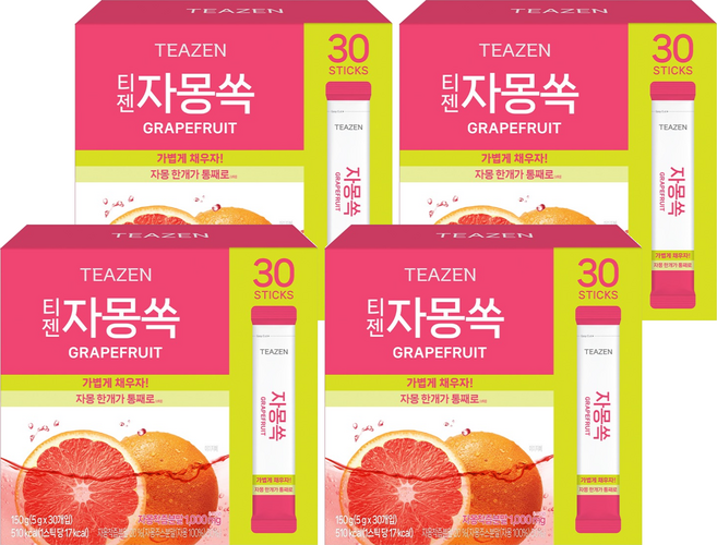 티젠 자몽쏙 분말차, 5g, 30개입, 4개