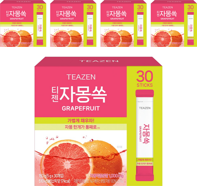 티젠 자몽쏙 분말차, 5g, 30개입, 5개